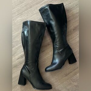 Altar'd State Black Knee-High Heeled Wide Boots 11 wide
